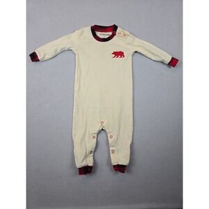 Little Blue House Baby Romper 6-12M Cream‎ Red Plaid Little Bear Bum Pajamas